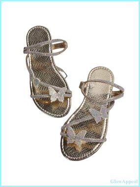 Rhinestone Butterfly Slide Sandals Open Toe Flat Summer Beach Sli